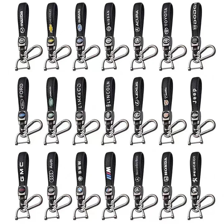 Chaveiro de Couro Preto - Estilo Emblema