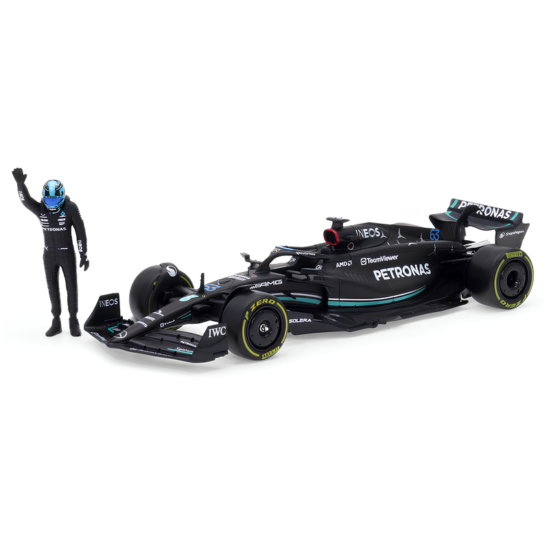 Miniatura Fórmula 1 Mercedes-AMG F1 W14 1:24 + Figura Piloto George Russel