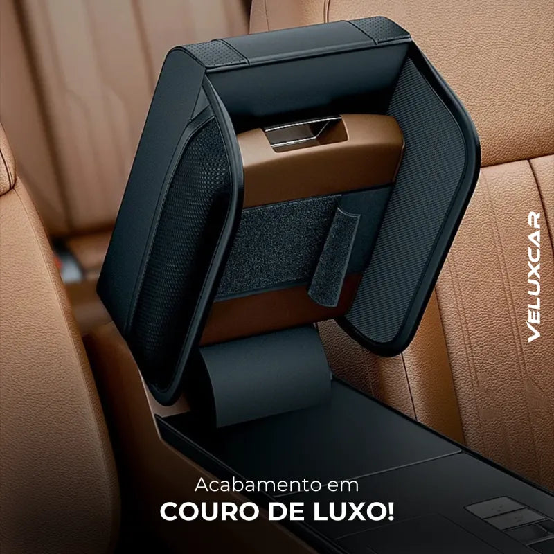 Apoio de Braço Em Couro com Porta Objetos Automotivo - VeluxLeather™