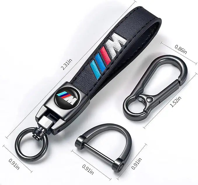 Chaveiro de Couro Preto - Estilo Emblema