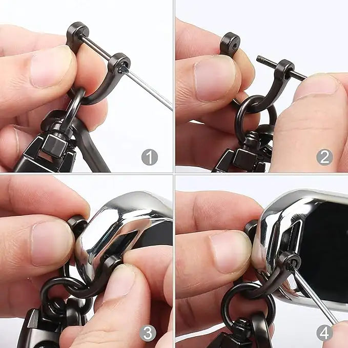 Chaveiro de Couro Preto - Estilo Emblema