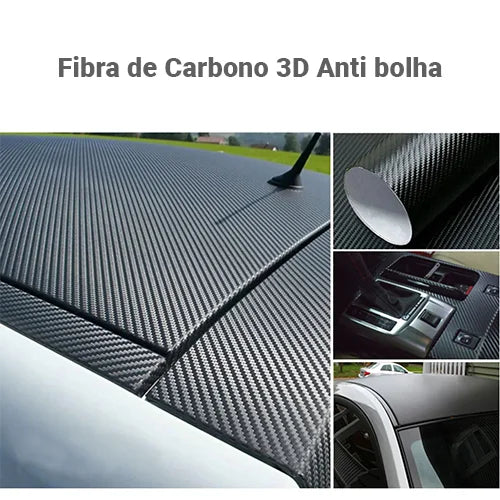 Rolo Adesivo de Fibra de Carbono 3D Anti bolha - Velux CarbonShield™