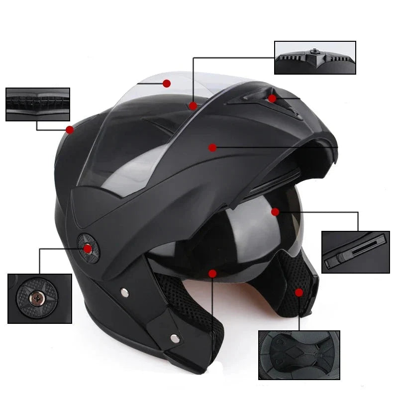 Capacete de Motocicleta com Lente Dupla