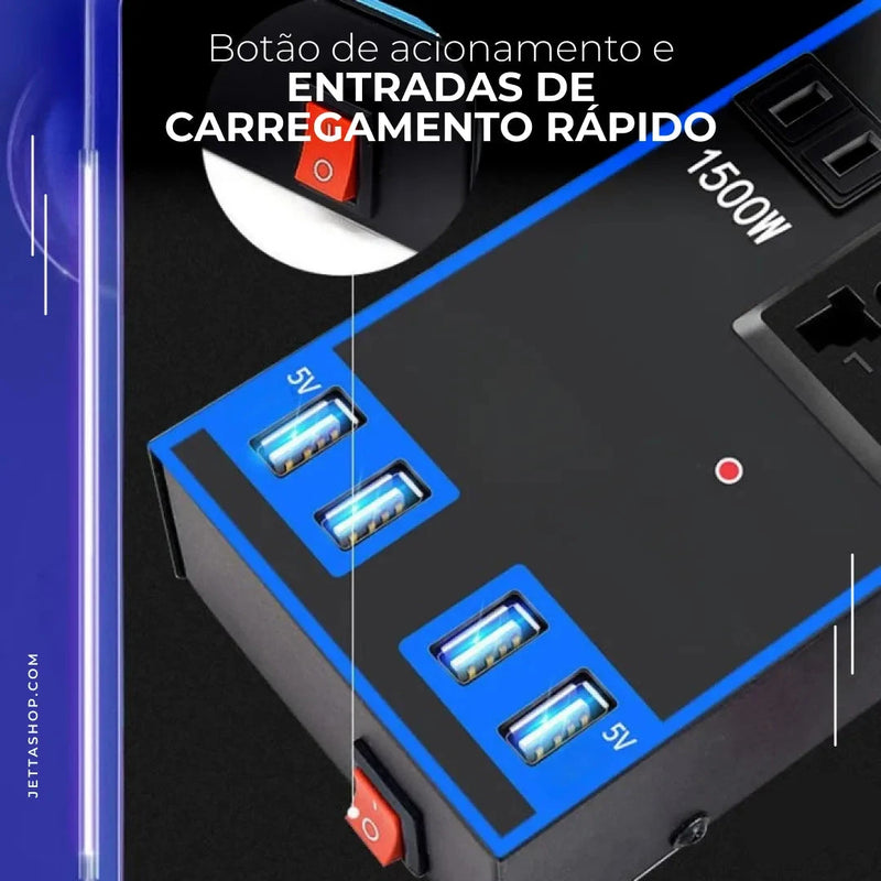 Inversor de Potência para Acendedor de Cigarro Automotivo Multiuso - VeluxInverter™